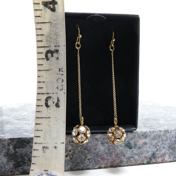 Avon 2009 New in Box Sparkle Drop Linear Rhinestone Party Earrings - Picture 3 of 6